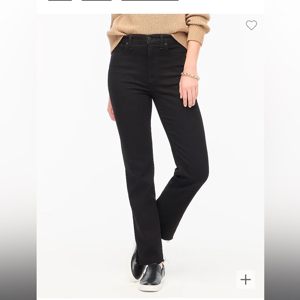 J. Crew Tall black stovepipe straight jean in signature stretch Sz 27T NWT